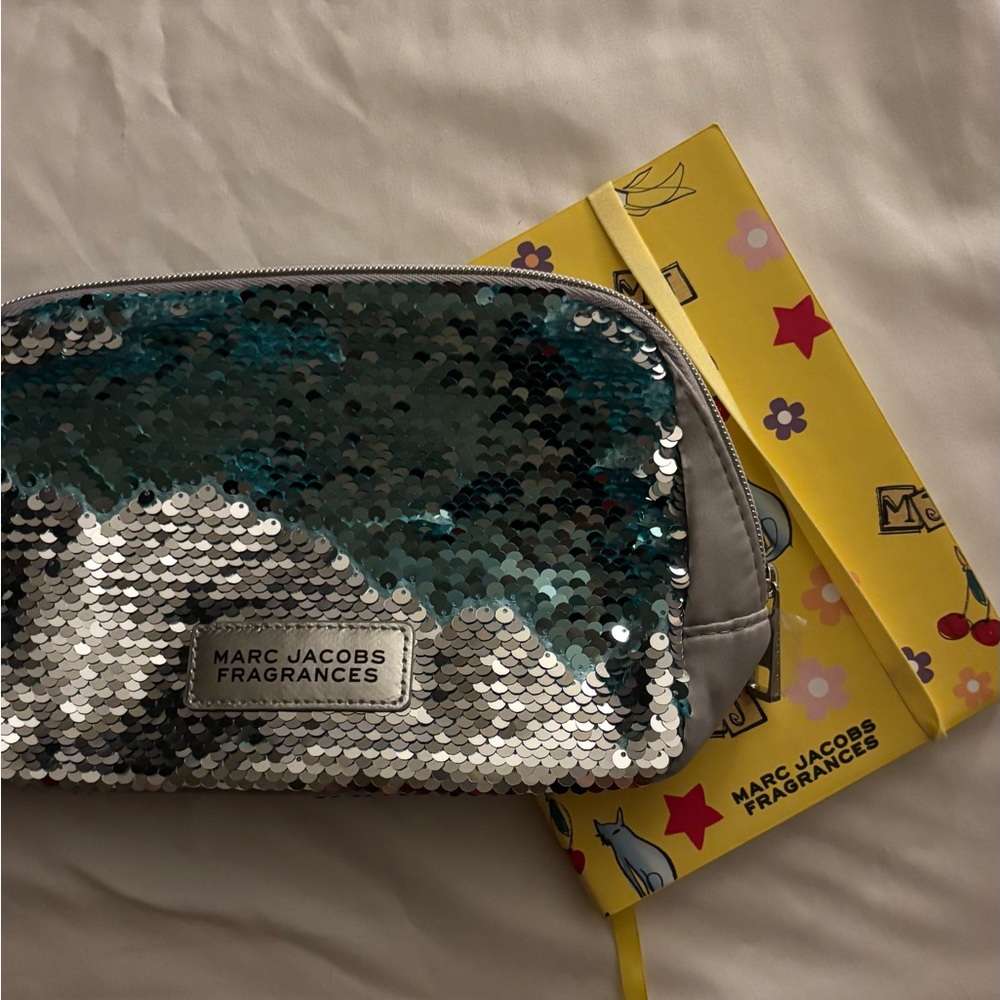 Marc Jacobs Fragrances Sequin Pouch + notebook